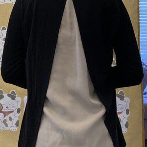 Ann Taylor Black & Beige Formal Attire Top With Slit Flowy Beige Back